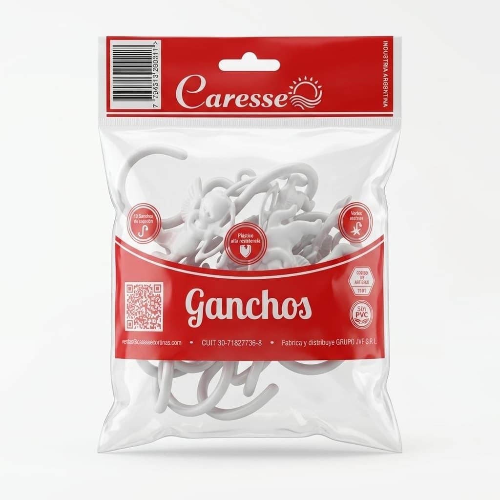 Ganchos fantasia Blanco/Beige/Nacar/Negro (docena) — foto 1 de 4