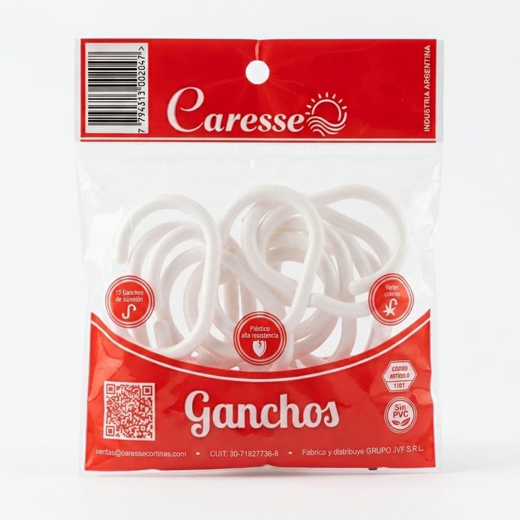 Ganchos cadena para Cortina de baño (docena)